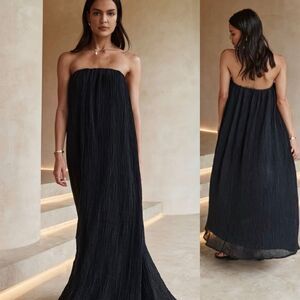 NWOT DISSH Nicol Strapless crinkle linen Midi Dress, $218 Sz 6